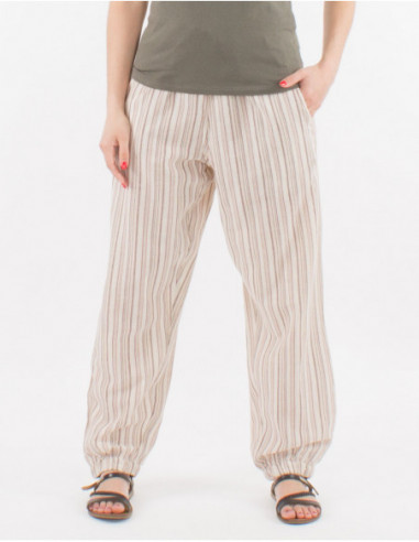 Striped cotton pants