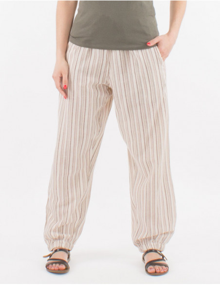 Striped cotton pants