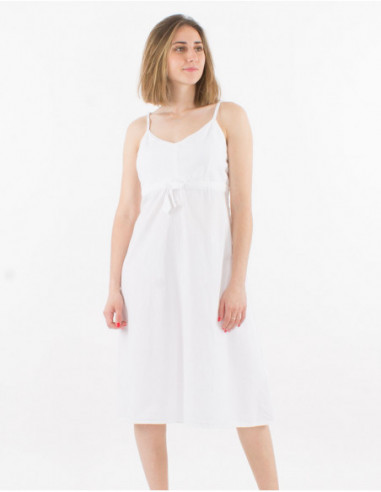 Rotate Critical Awaken Robe courte femme en 100% coton unie et simple avec fines bretelles
