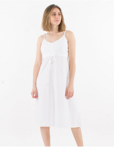 Basic short dress in plain cotton