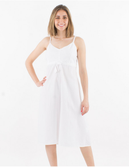 Basic short dress in plain cotton