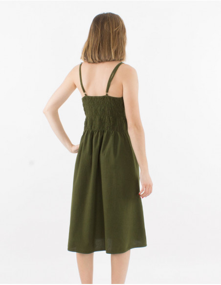 Basic short dress in plain cotton