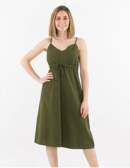 Basic short dress in plain cotton