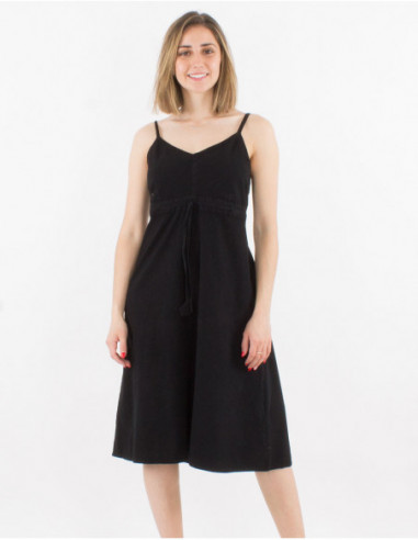 Robe courte basique unie en coton