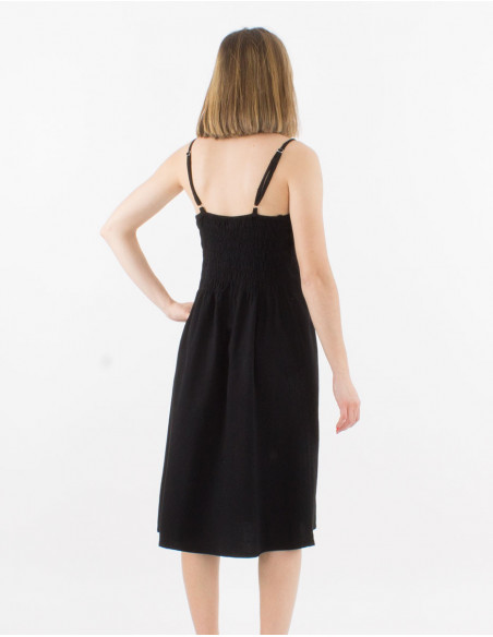 Basic short dress in plain cotton