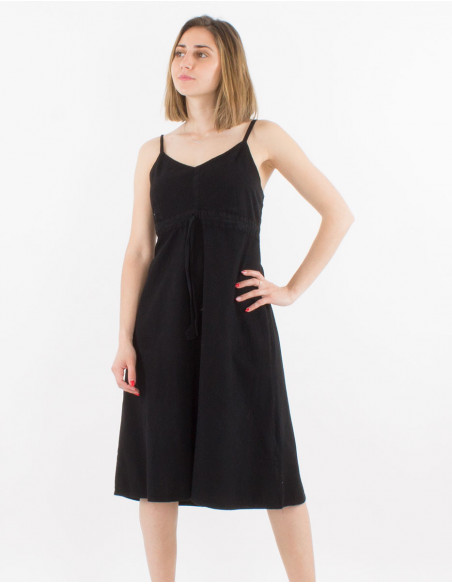 Basic short dress in plain cotton