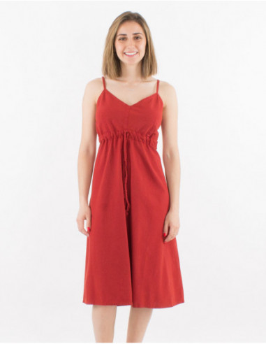 Basic short dress in plain cotton