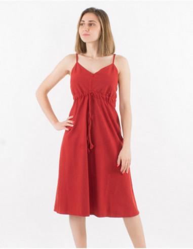 Robe courte basique unie en coton