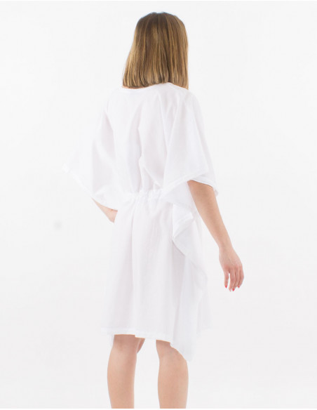 Tunique unie style kaftan en coton