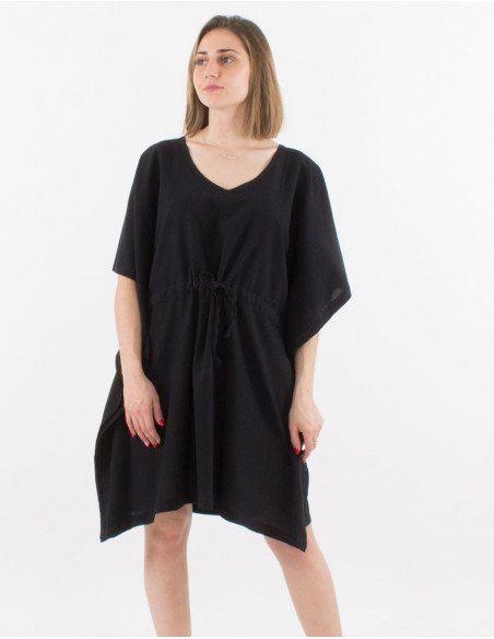 Plain cotton kaftan-style tunic