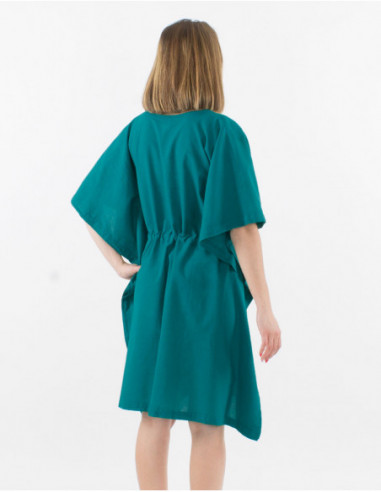 Tunique unie style kaftan en coton