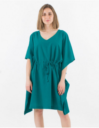 Tunique unie style kaftan en coton