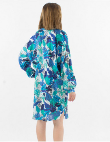 Short shirt dress with colorful print