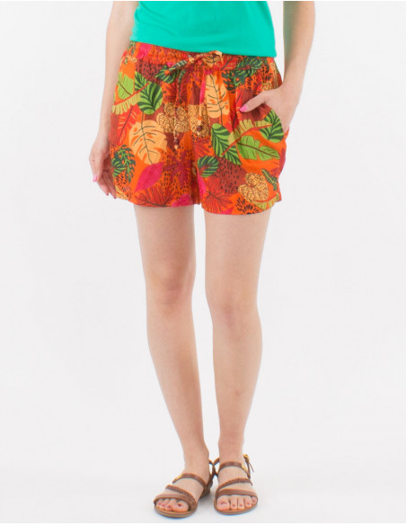 Short fluide motif tropical