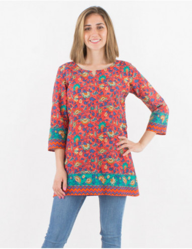 Original floral cotton tunic