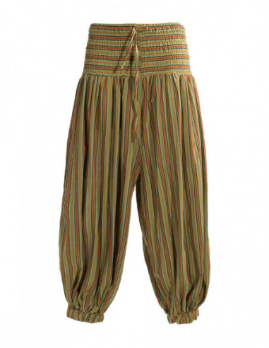 Pantalon sarouel ethnique rayé