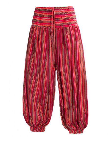 Pantalon sarouel ethnique rayé