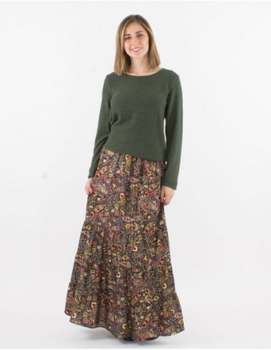 Plain Mottled-Knit Sweater