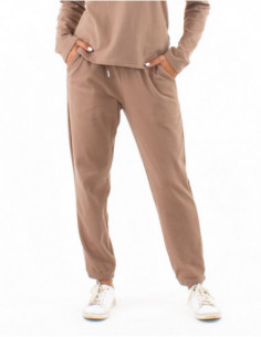 Pantalon jogging avec poches avant tissu doux pour l'hiver uni basique