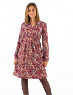 Robe longueur genoux fluide bohème chic cachemire