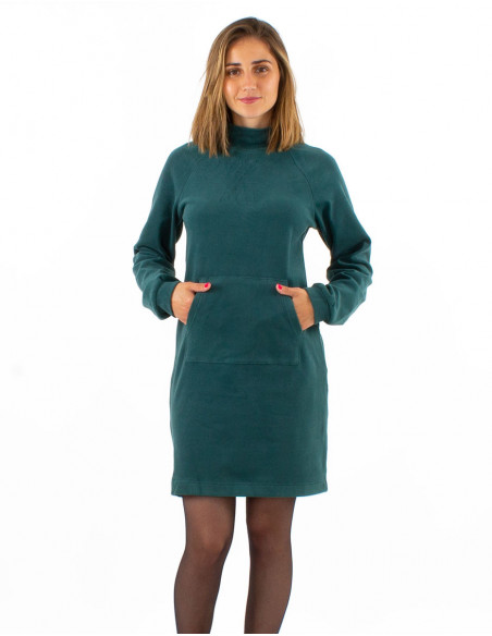 Robe pull sweat col roulé unie basique
