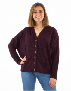 Gilet ample manches chauve-souris avec boutons métaliques