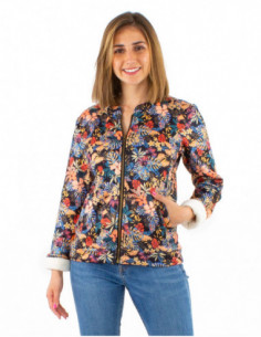 Short floral jacket with...