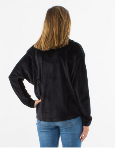 Oversized velvet button down shirt