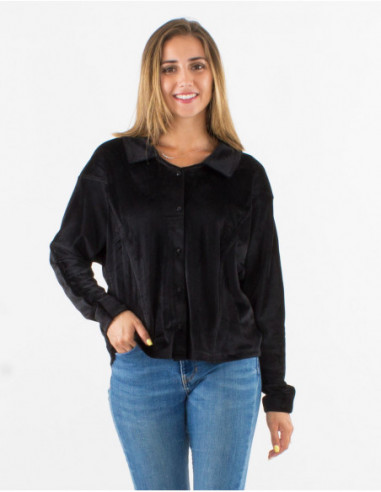 Chemise en velours oversize pour femme