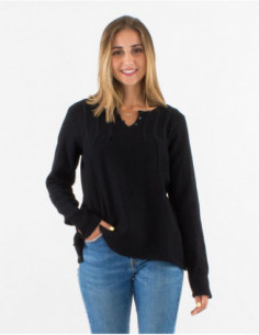Blouse femme d'hiver en gaze de coton chic 2