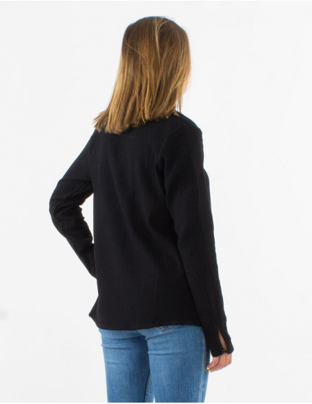 Gathered blouse in cotton gauze