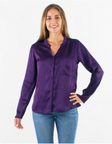 Chemise féminine basique satinée
