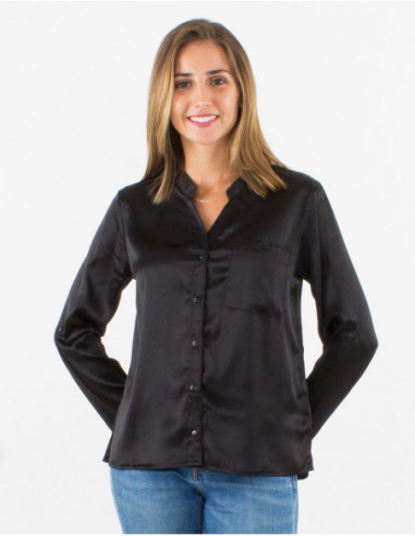 Chemise féminine basique satinée