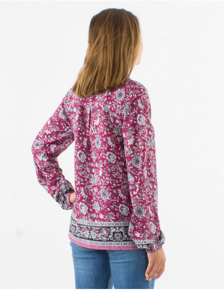 Floral bohemian flowing blouse