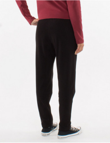 Pantalon basique jogger féminin tout doux uni noir