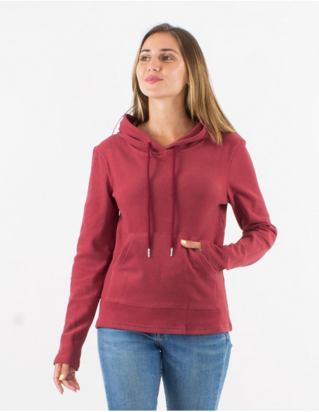Sweat à capuche tout doux unie basique vieux rose