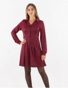 Robe courte originale avec plis motifs géométriques 2