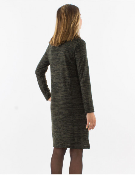 Winter sweater dress with turtleneck