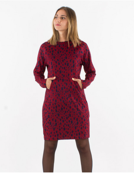 Winter floral sweatshirt dress