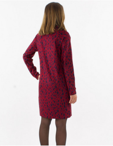 Winter floral sweatshirt dress