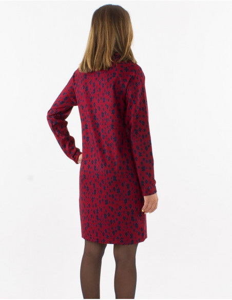 Robe d'hiver courte sweat-shirt fleurie