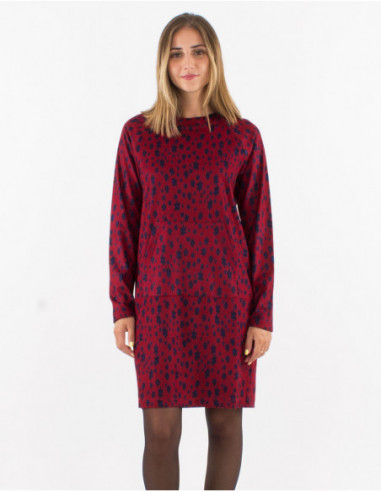 Winter floral sweatshirt dress