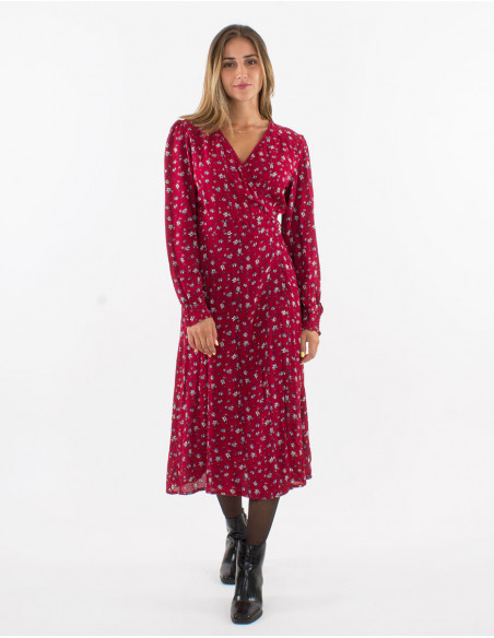 Chic floral wrap dress