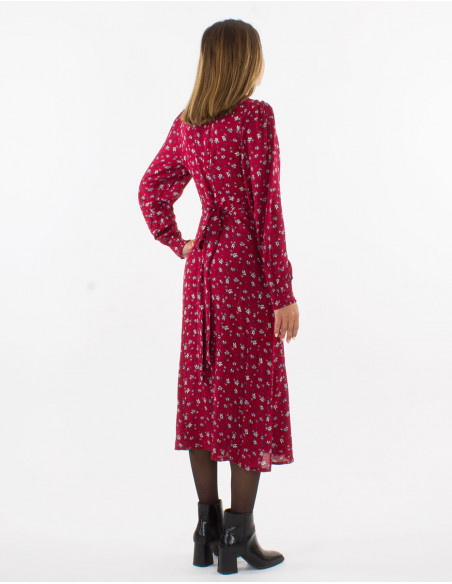 Chic floral wrap dress