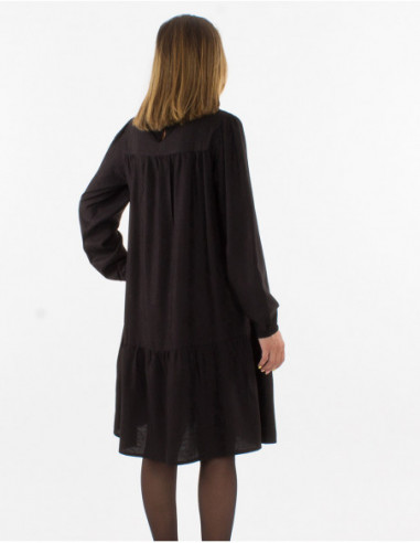 Robe unie satinée motif cachemire