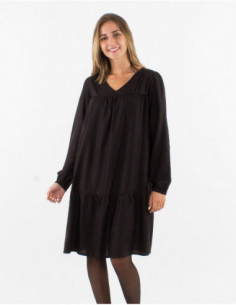 Robe unie satinée motif cachemire