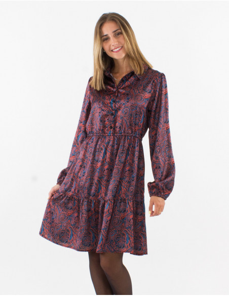 Short satin dress with original design