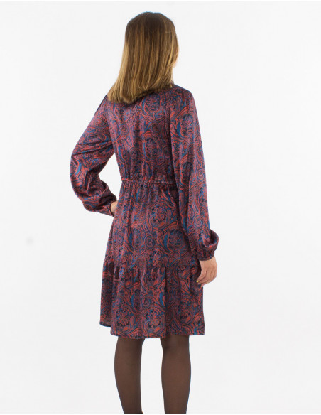 Short satin dress with original design