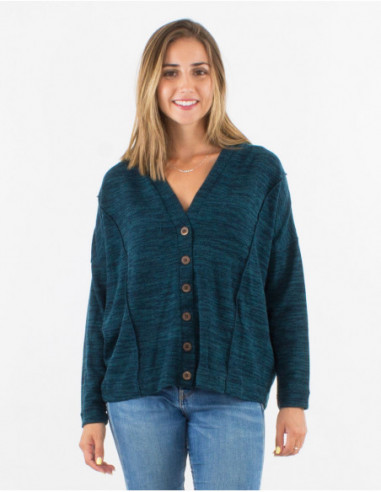 Basic loose-fitting vest with buttons