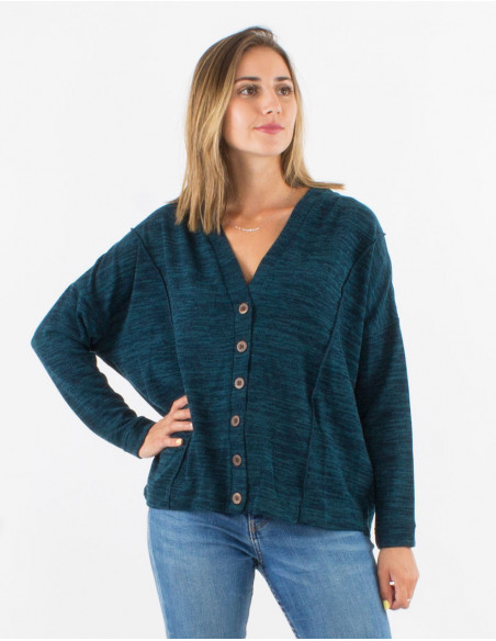 Basic loose-fitting vest with buttons